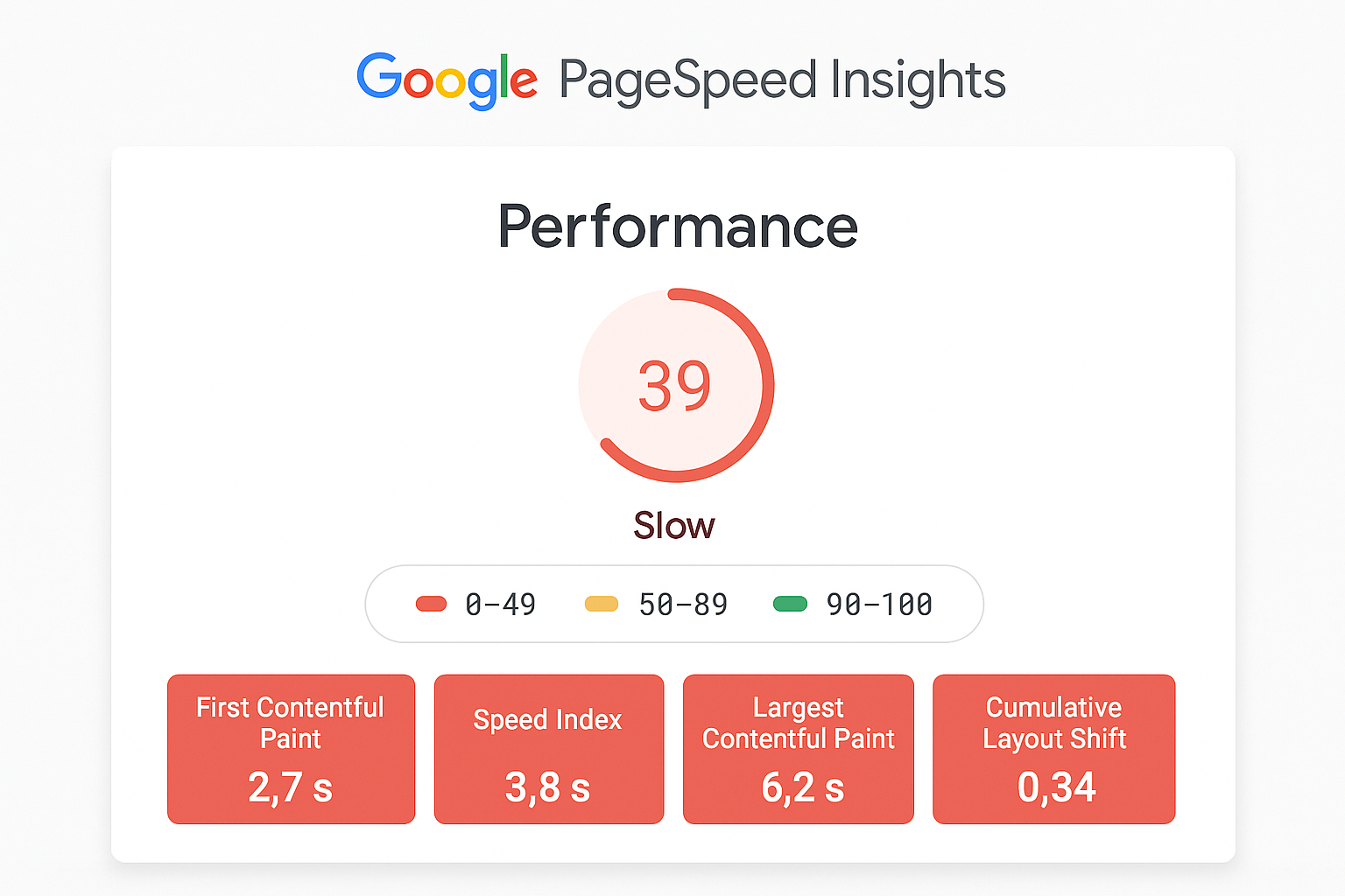 Slow Website Performance Example